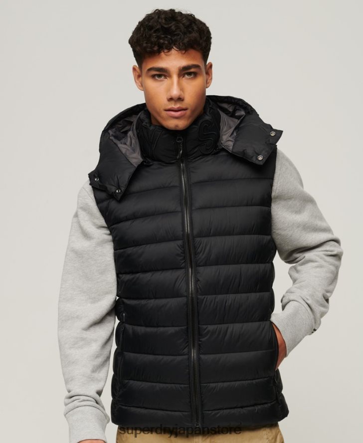 フード付きクラシックパッド入りジレ 男性 Superdry 衣類 黒 2J62PZ1052