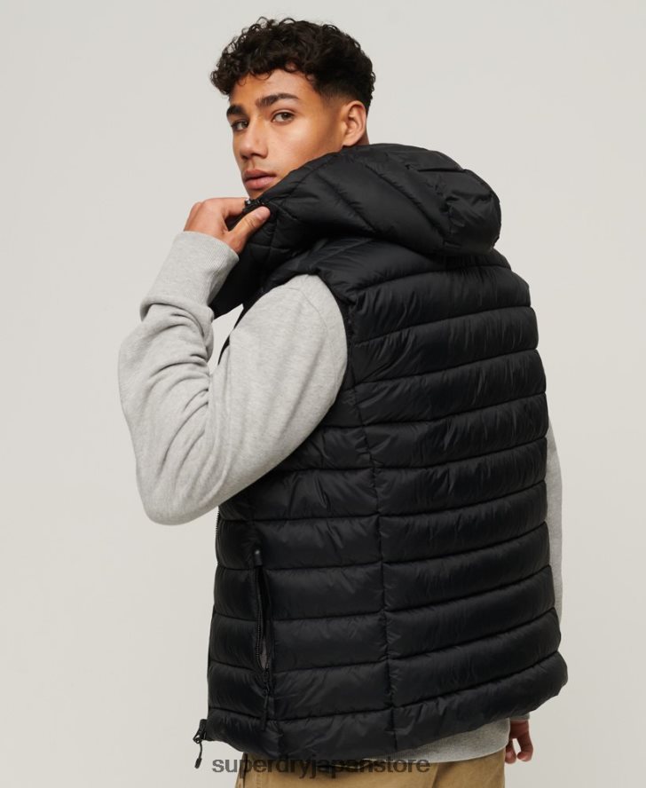 フード付きクラシックパッド入りジレ 男性 Superdry 衣類 黒 2J62PZ1052