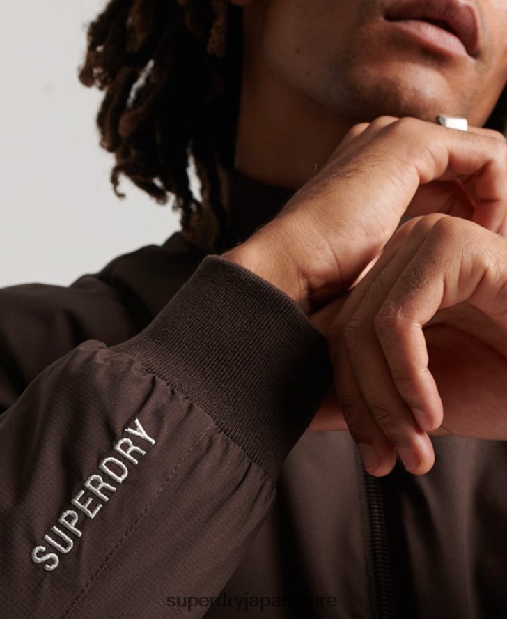 トレーニングハリントンジャケット 男性 Superdry 衣類 茶色 2J62PZ1053