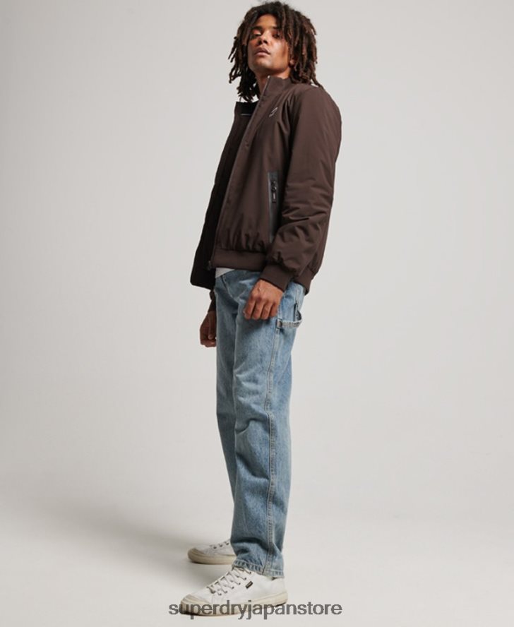 トレーニングハリントンジャケット 男性 Superdry 衣類 茶色 2J62PZ1053
