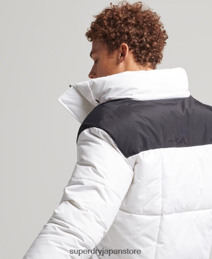 フード付きボックスキルトパフジャケット 男性 Superdry 衣類 白 2J62PZ1054