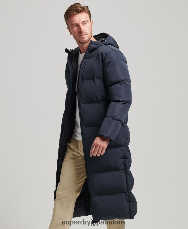 エクストラロングファーコート 男性 Superdry 衣類 海軍 2J62PZ1058