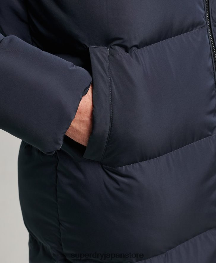 エクストラロングファーコート 男性 Superdry 衣類 海軍 2J62PZ1058