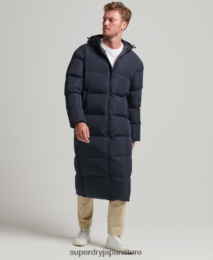 エクストラロングファーコート 男性 Superdry 衣類 海軍 2J62PZ1058