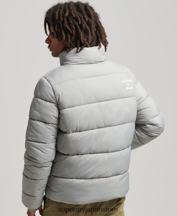 フードなしスポーツダウンジャケット 男性 Superdry 衣類 ライトグレー 2J62PZ1059