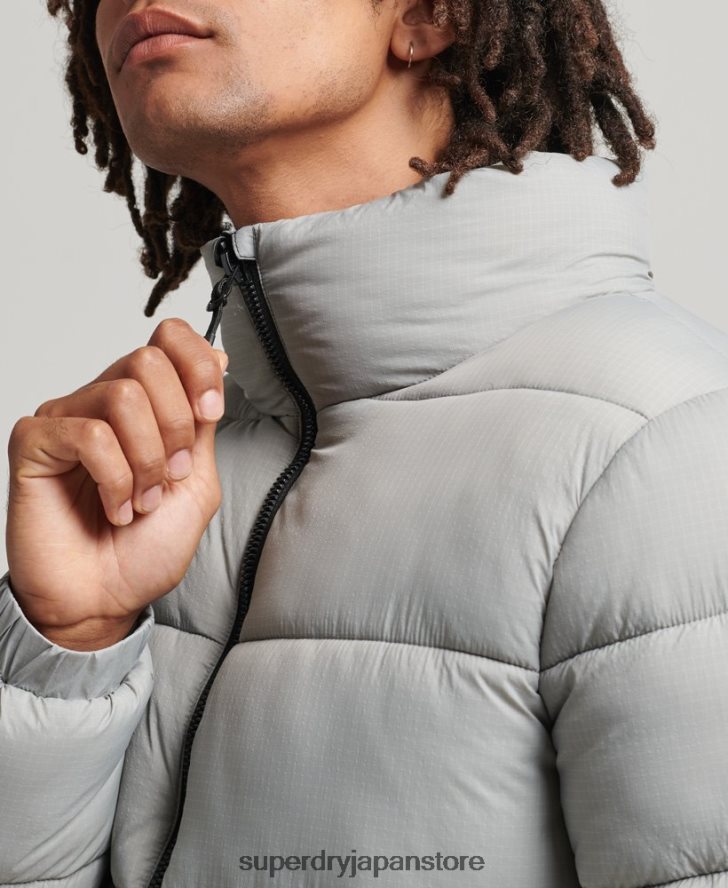 フードなしスポーツダウンジャケット 男性 Superdry 衣類 ライトグレー 2J62PZ1059