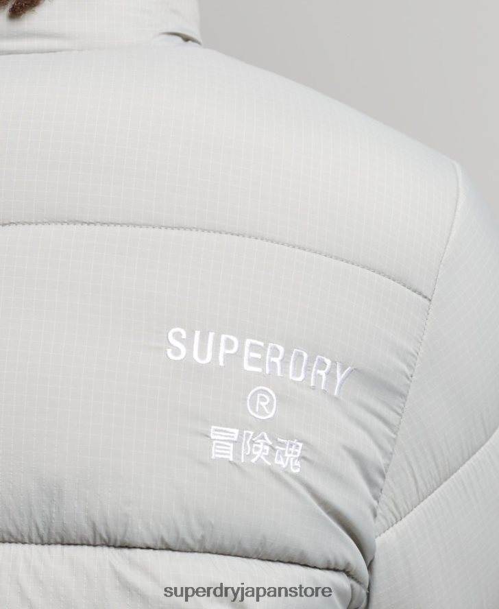 フードなしスポーツダウンジャケット 男性 Superdry 衣類 ライトグレー 2J62PZ1059