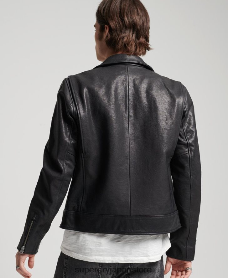 レザーモトバイカージャケット 男性 Superdry 衣類 黒 2J62PZ1060