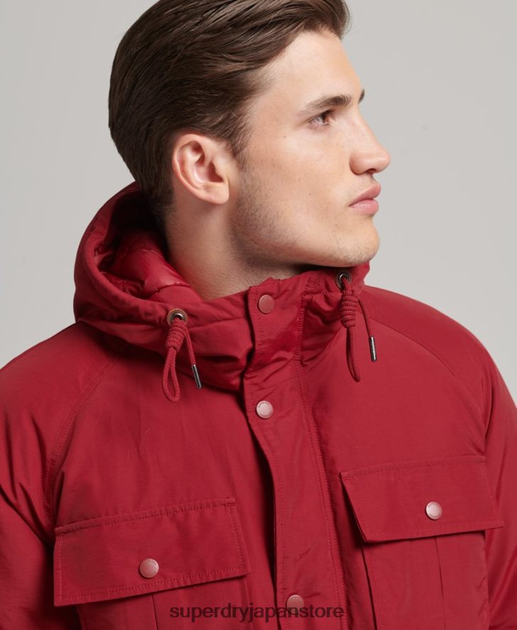 マウンテンパッドパーカージャケット 男性 Superdry 衣類 赤 2J62PZ1064