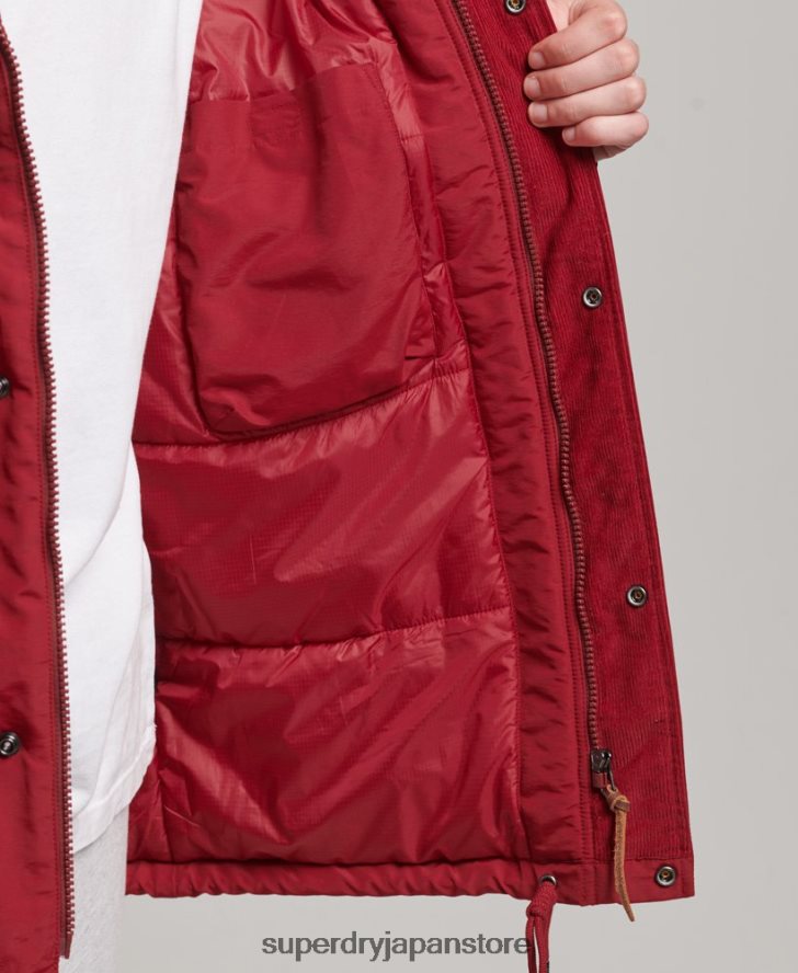 マウンテンパッドパーカージャケット 男性 Superdry 衣類 赤 2J62PZ1064