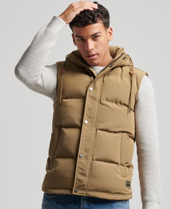 エベレスト フード付きパファージレ 男性 Superdry 衣類 茶色 2J62PZ1065