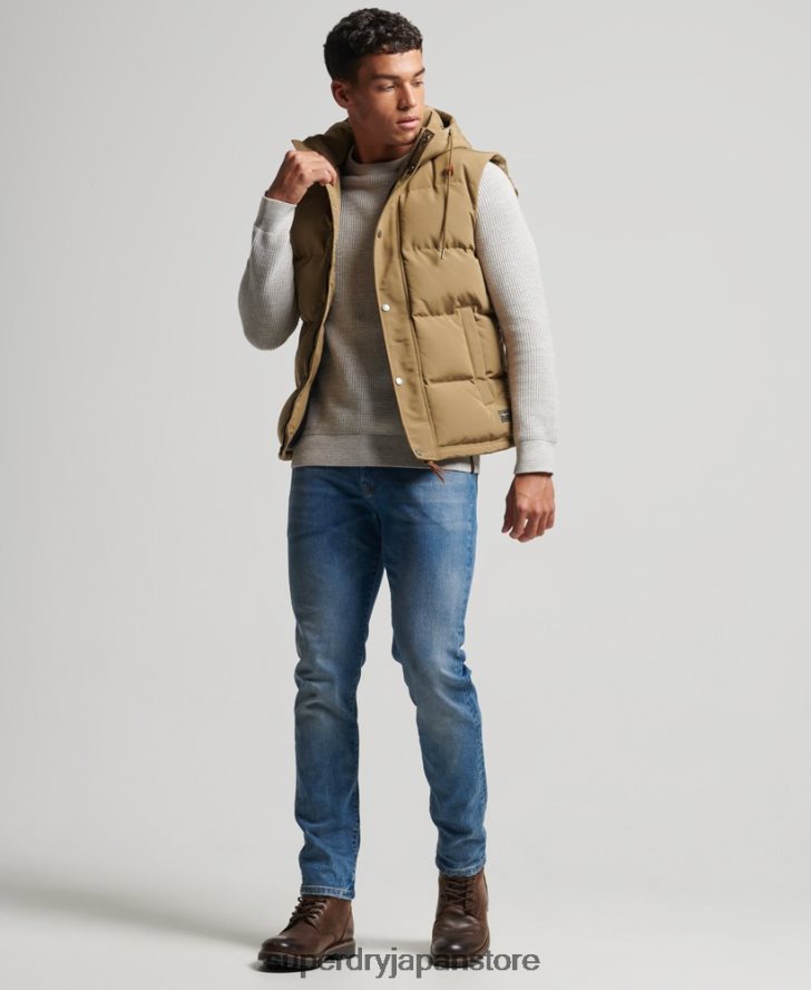 エベレスト フード付きパファージレ 男性 Superdry 衣類 茶色 2J62PZ1065