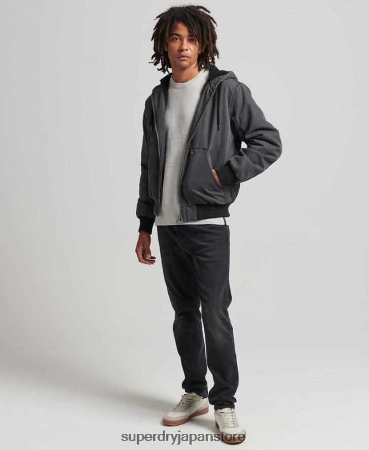 作業着フード付きボンバージャケット 男性 Superdry 衣類 茶色 2J62PZ1067