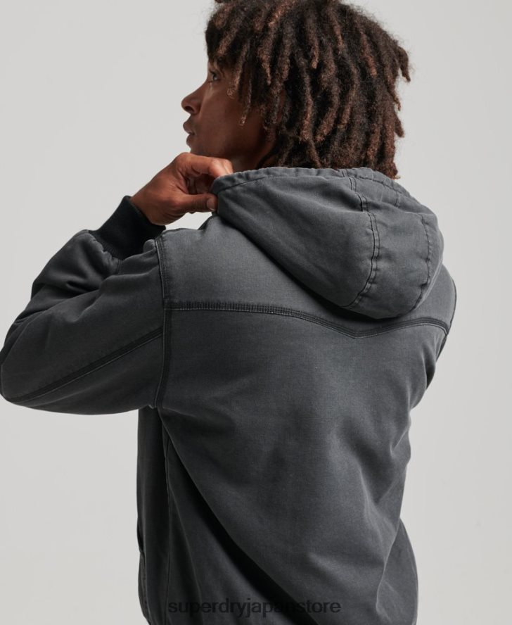 作業着フード付きボンバージャケット 男性 Superdry 衣類 茶色 2J62PZ1067