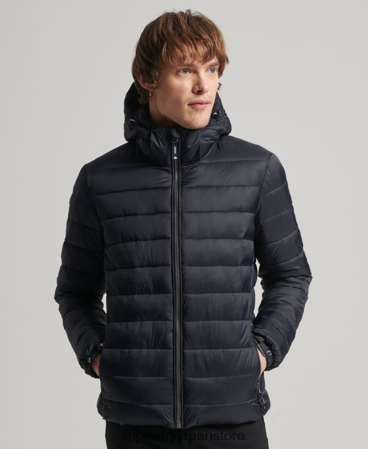 フード付きクラシックパファージャケット 男性 Superdry 衣類 海軍 2J62PZ1068