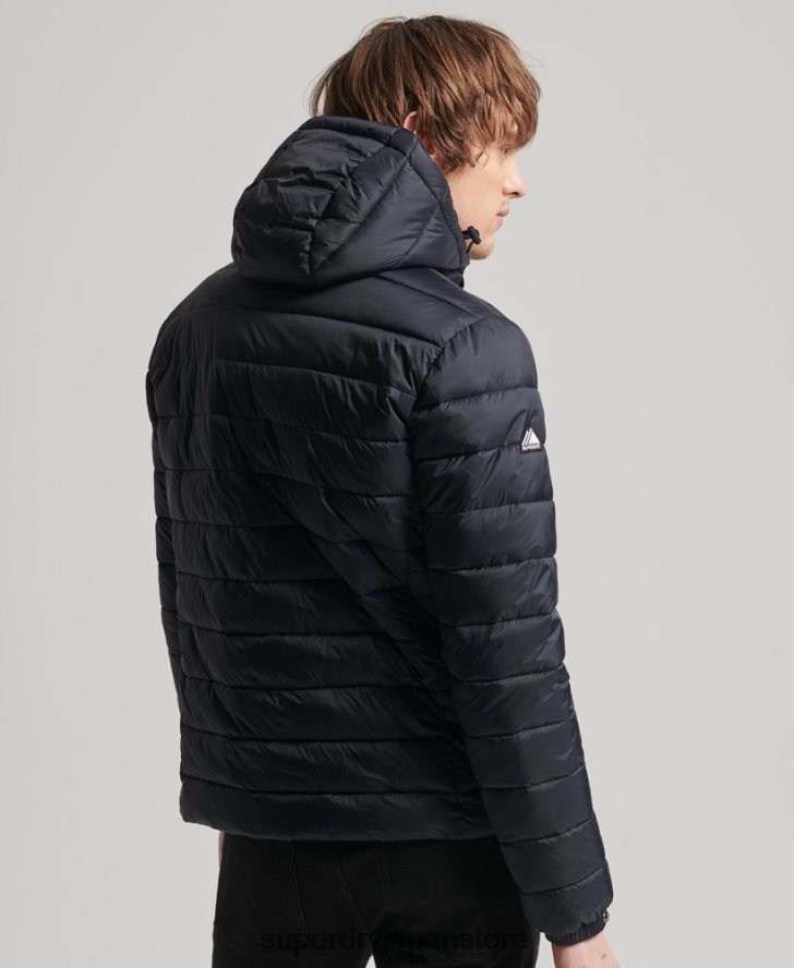 フード付きクラシックパファージャケット 男性 Superdry 衣類 海軍 2J62PZ1068