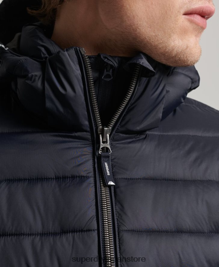 フード付きクラシックパファージャケット 男性 Superdry 衣類 海軍 2J62PZ1068