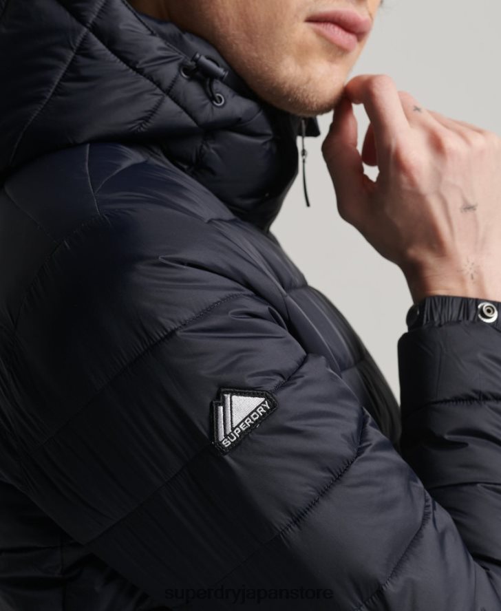 フード付きクラシックパファージャケット 男性 Superdry 衣類 海軍 2J62PZ1068