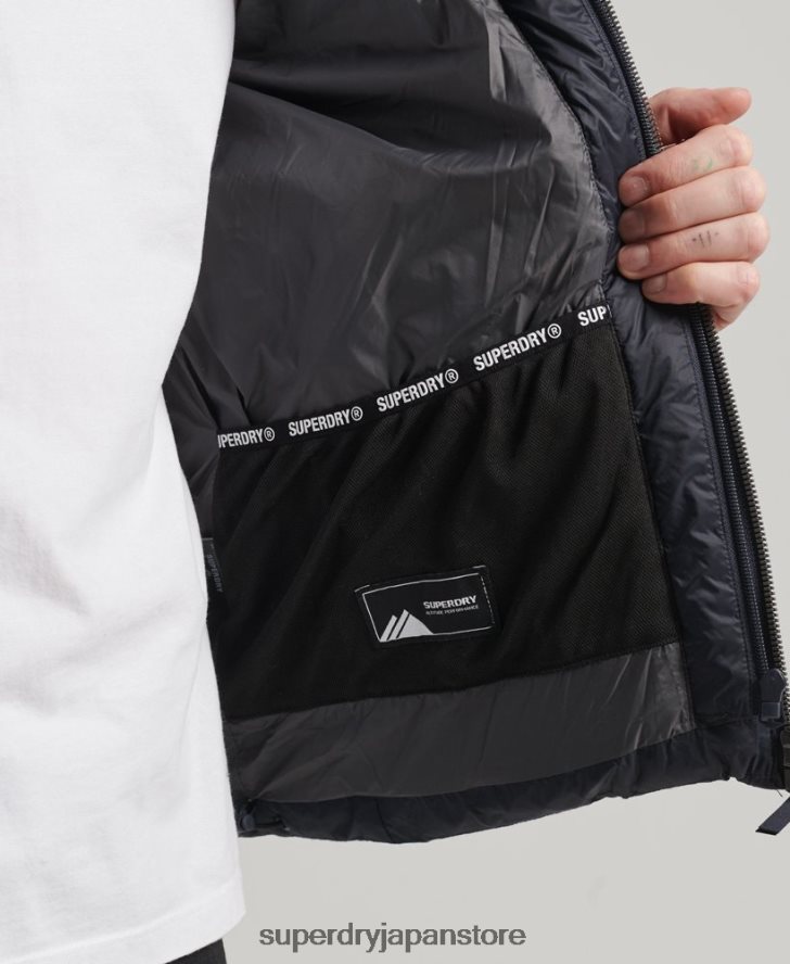 フード付きクラシックパファージャケット 男性 Superdry 衣類 海軍 2J62PZ1068