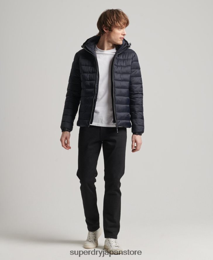 フード付きクラシックパファージャケット 男性 Superdry 衣類 海軍 2J62PZ1068