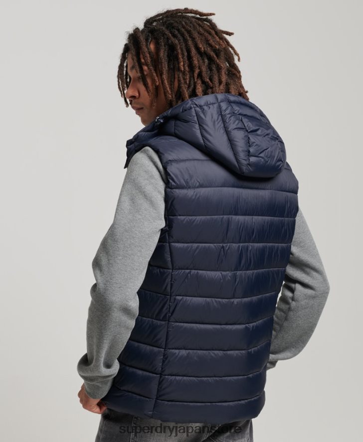 フード付きクラシックパッド入りジレ 男性 Superdry 衣類 海軍 2J62PZ1069