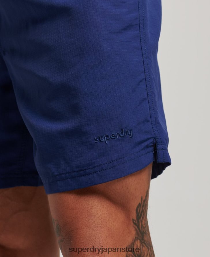 リップストップリサイクルスイムショーツ 男性 Superdry 衣類 青 2J62PZ106