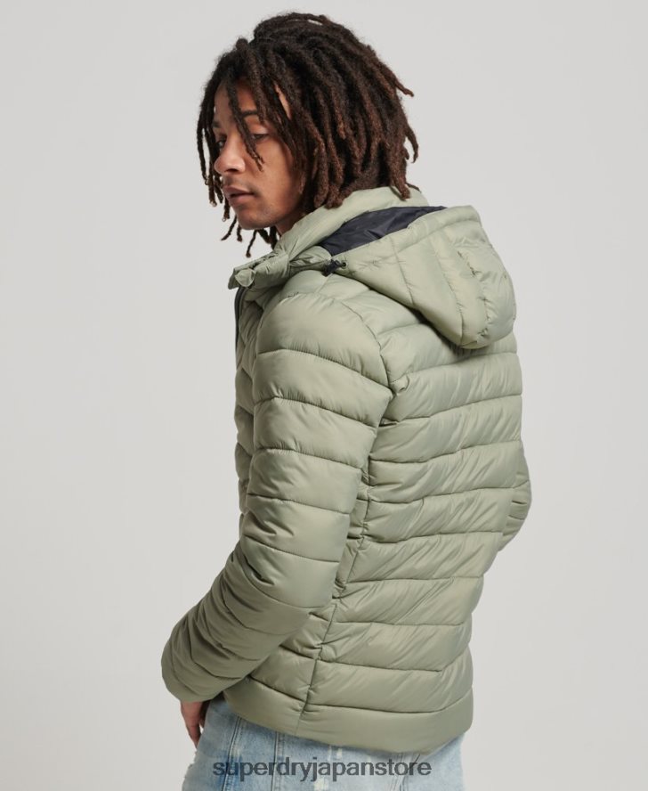 フード付きクラシックパファージャケット 男性 Superdry 衣類 カーキ 2J62PZ1070