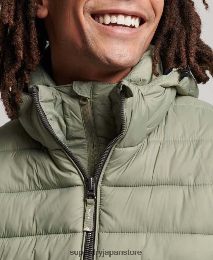 フード付きクラシックパファージャケット 男性 Superdry 衣類 カーキ 2J62PZ1070