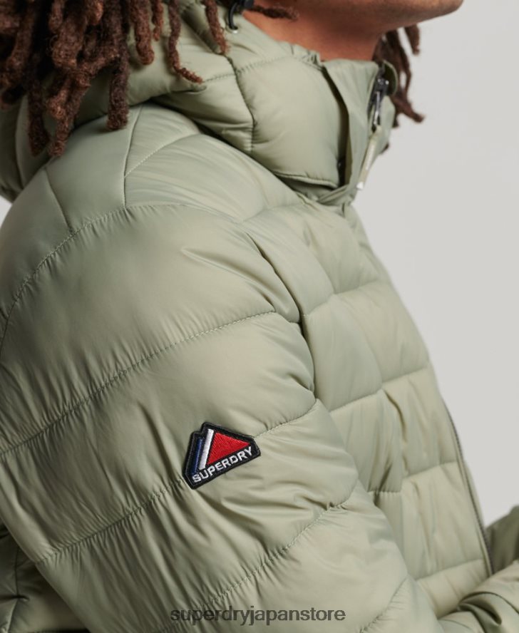 フード付きクラシックパファージャケット 男性 Superdry 衣類 カーキ 2J62PZ1070