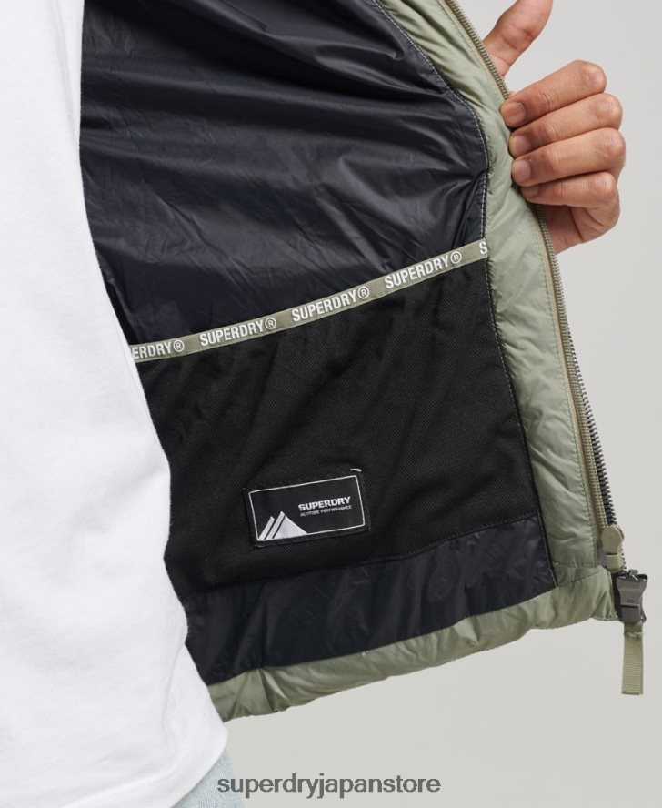 フード付きクラシックパファージャケット 男性 Superdry 衣類 カーキ 2J62PZ1070