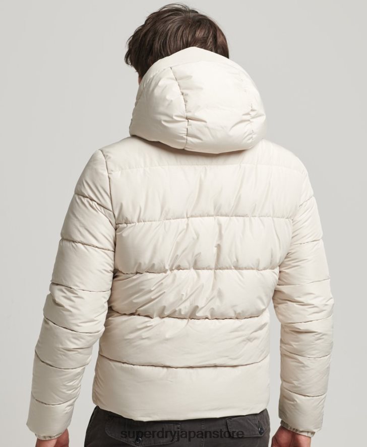 スポーツパファーフード付きジャケット 男性 Superdry 衣類 ベージュ 2J62PZ1071