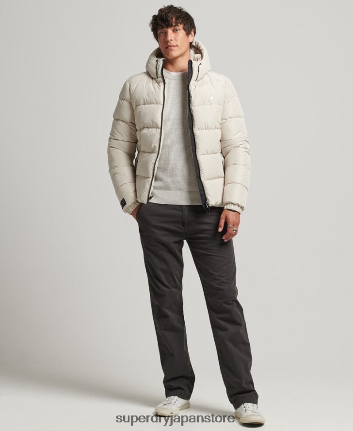 スポーツパファーフード付きジャケット 男性 Superdry 衣類 ベージュ 2J62PZ1071