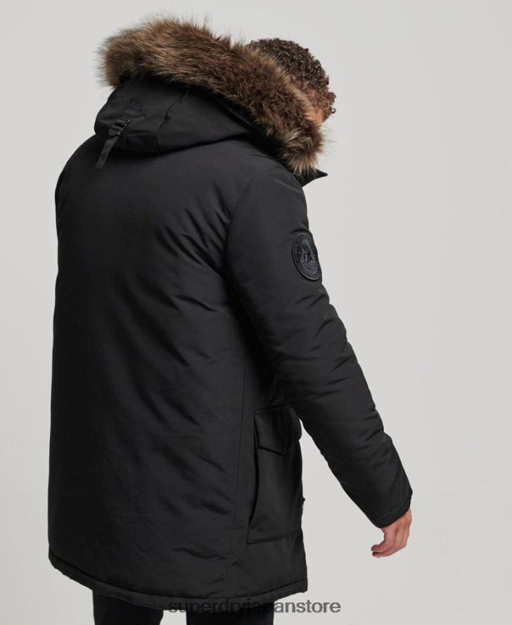 フード付きエベレスト フェイクファー パーカー 男性 Superdry 衣類 濃い灰色 2J62PZ1086