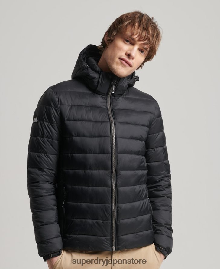 フード付きクラシックパファージャケット 男性 Superdry 衣類 黒 2J62PZ1087