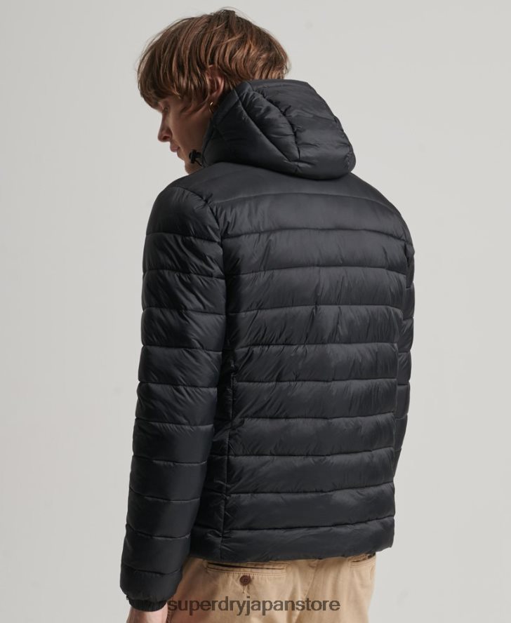 フード付きクラシックパファージャケット 男性 Superdry 衣類 黒 2J62PZ1087
