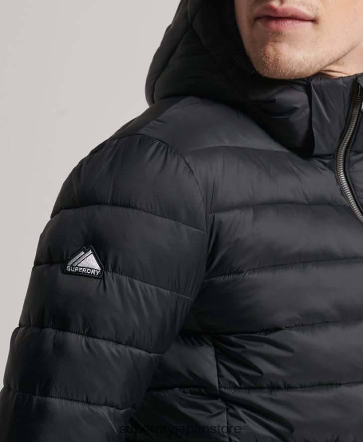 フード付きクラシックパファージャケット 男性 Superdry 衣類 黒 2J62PZ1087