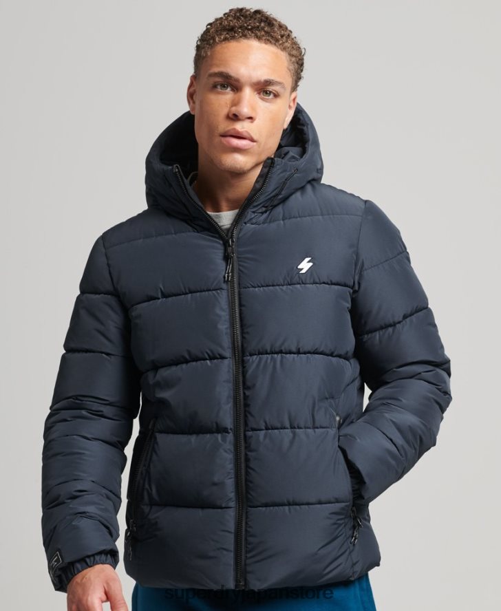 スポーツパファーフード付きジャケット 男性 Superdry 衣類 海軍 2J62PZ1089