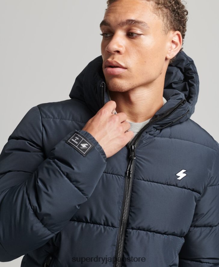 スポーツパファーフード付きジャケット 男性 Superdry 衣類 海軍 2J62PZ1089