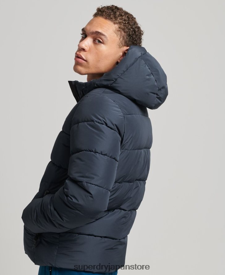 スポーツパファーフード付きジャケット 男性 Superdry 衣類 海軍 2J62PZ1089