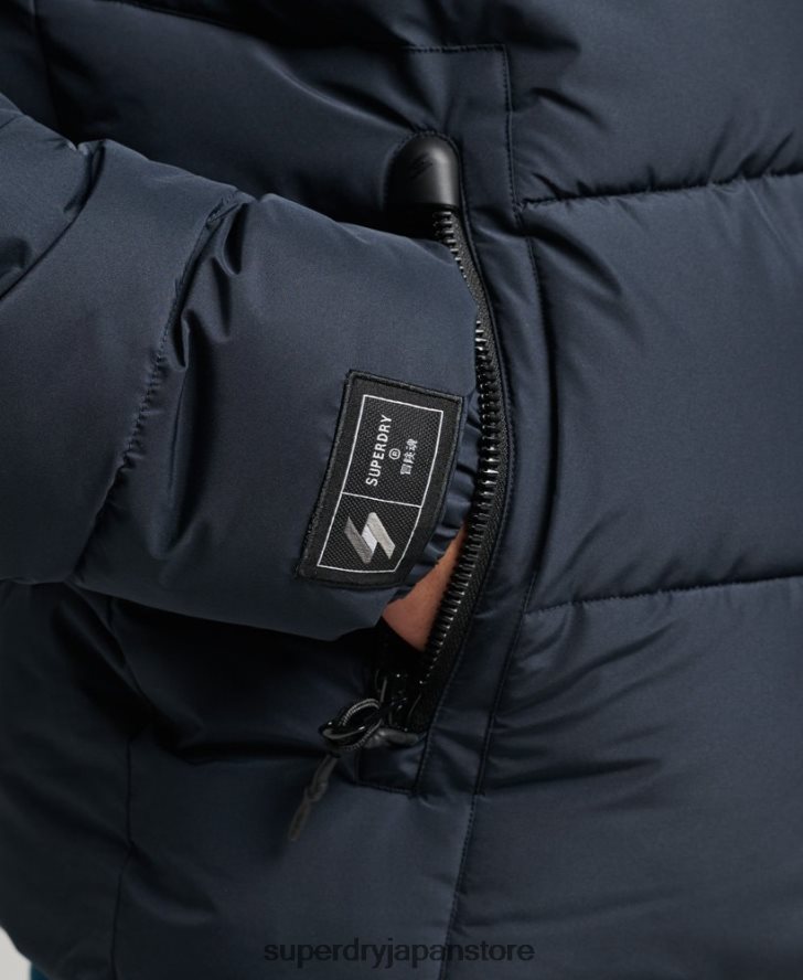 スポーツパファーフード付きジャケット 男性 Superdry 衣類 海軍 2J62PZ1089