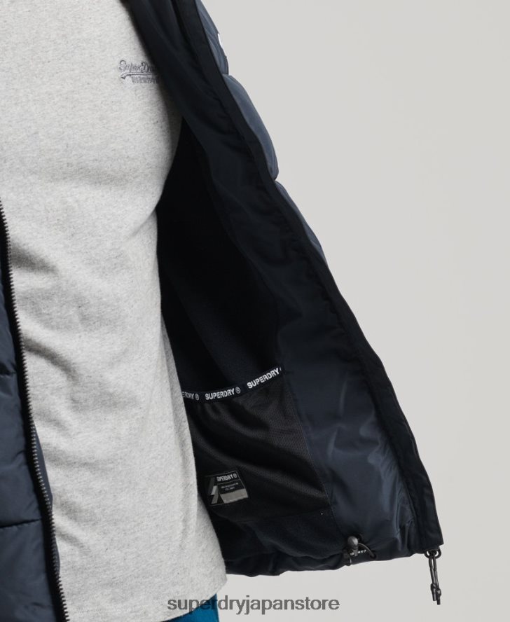 スポーツパファーフード付きジャケット 男性 Superdry 衣類 海軍 2J62PZ1089