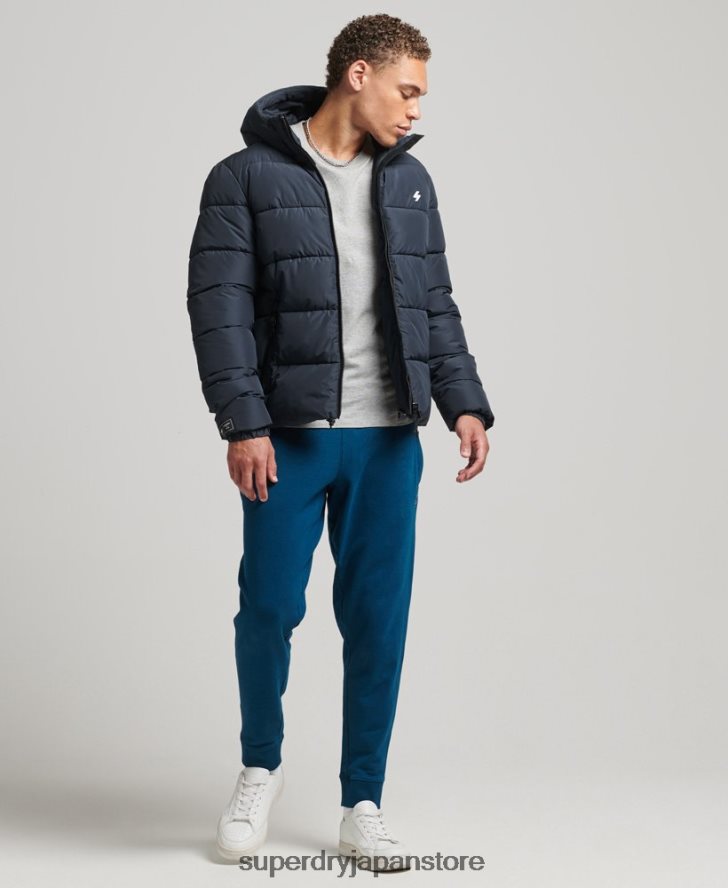 スポーツパファーフード付きジャケット 男性 Superdry 衣類 海軍 2J62PZ1089