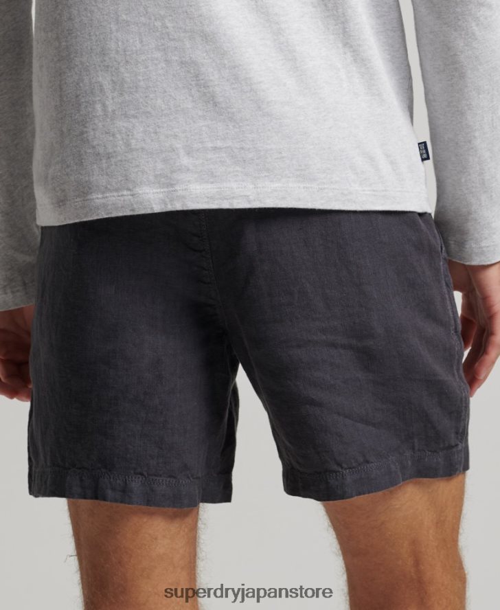 オーバーダイリネンショーツ 男性 Superdry 衣類 海軍 2J62PZ108