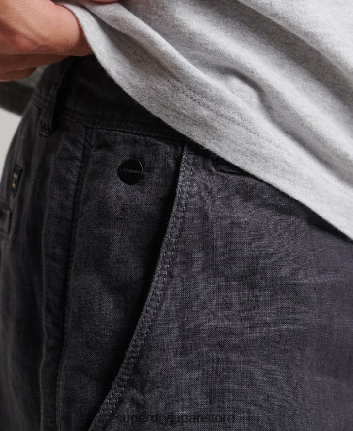 オーバーダイリネンショーツ 男性 Superdry 衣類 海軍 2J62PZ108