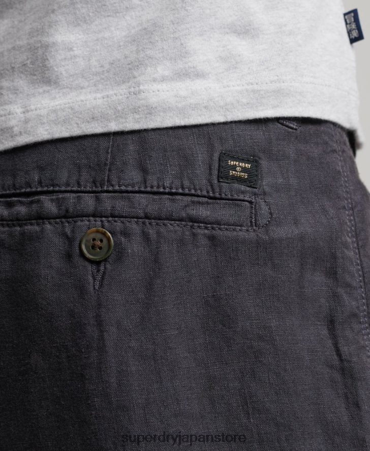 オーバーダイリネンショーツ 男性 Superdry 衣類 海軍 2J62PZ108