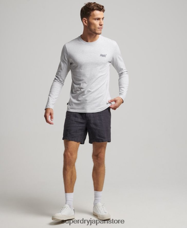 オーバーダイリネンショーツ 男性 Superdry 衣類 海軍 2J62PZ108