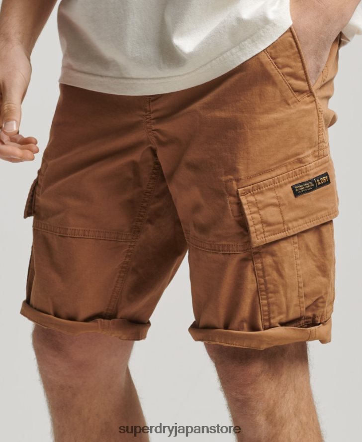 オーガニックコットンコアカーゴショーツ 男性 Superdry 衣類 茶色 2J62PZ109