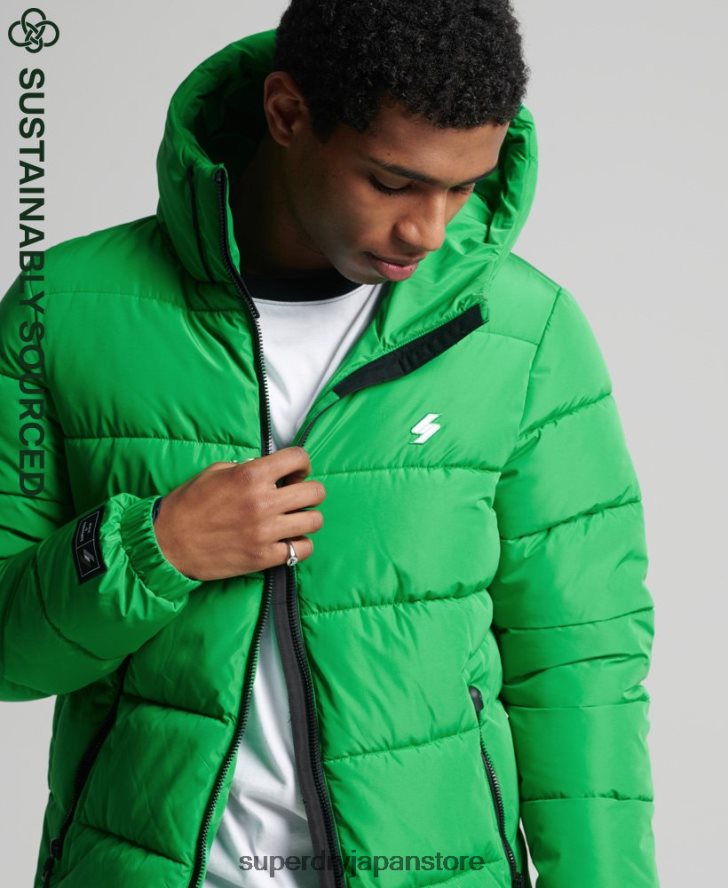 スポーツパファーフード付きジャケット 男性 Superdry 衣類 緑 2J62PZ1090