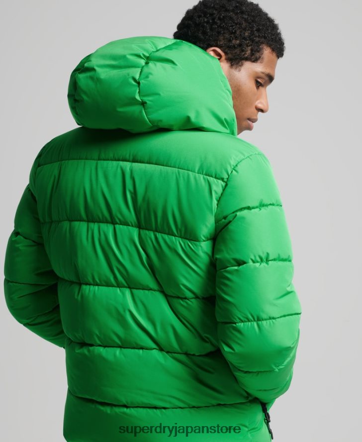 スポーツパファーフード付きジャケット 男性 Superdry 衣類 緑 2J62PZ1090