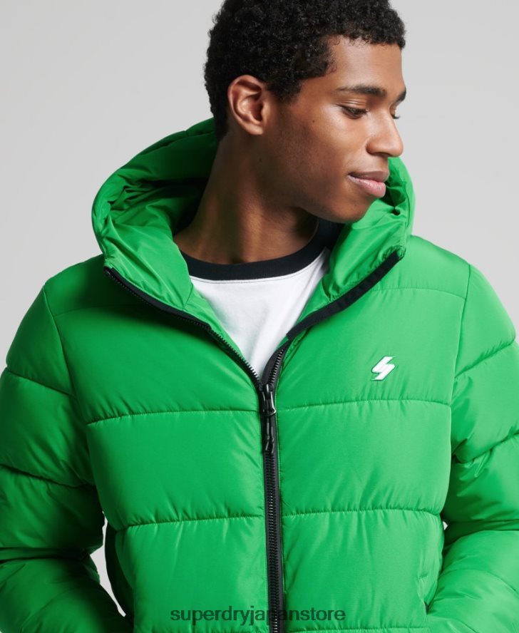 スポーツパファーフード付きジャケット 男性 Superdry 衣類 緑 2J62PZ1090